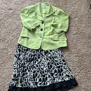 Women’s Plus Studio I Lime Green and Black Midi Dress